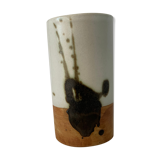 Enamelled sandstone vase Pottery of La Colombe 1975
