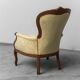 Coppia di poltrone stile luigi filippo legno tessuto giallo xix