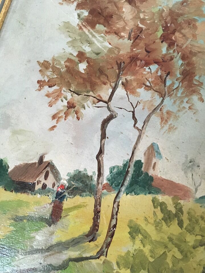"In the Country" framed oil paintings