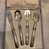 Silver dessert serving cutlery with minerva stamp original box