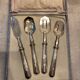 Silver dessert serving cutlery with minerva stamp original box