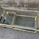 2-level coffee table Roche Bobois Hollywood Regency style brass and glass 70s