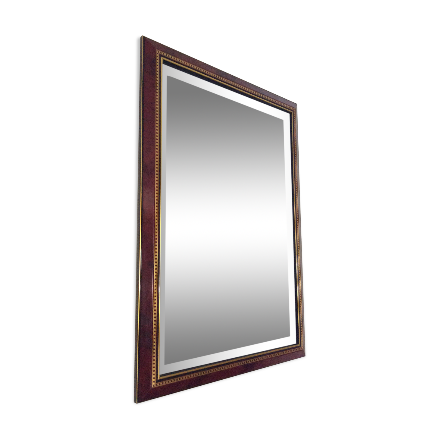 Italian-style wooden beveled mirror