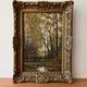 1950s Landscape, Framed Forest Landscape Oil Painting, Forest Oil Painting