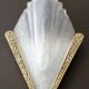 Art deco wall light pressed glass / brass