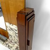Large Art Deco wardrobe in oak, marble and mahogany, circa 1925