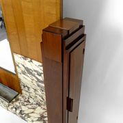 Large Art Deco wardrobe in oak, marble and mahogany, circa 1925