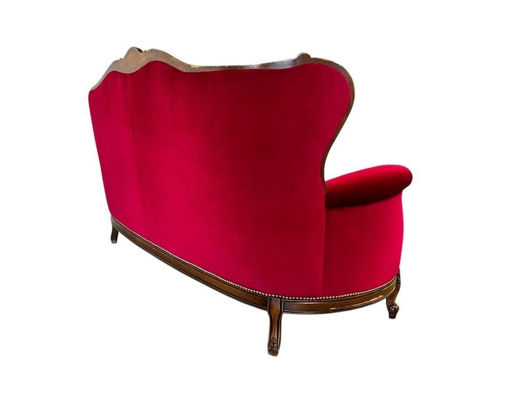 Vintage fuchsia baroque canapé / three-seater / sofa