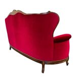 Vintage fuchsia baroque canapé / three-seater / sofa