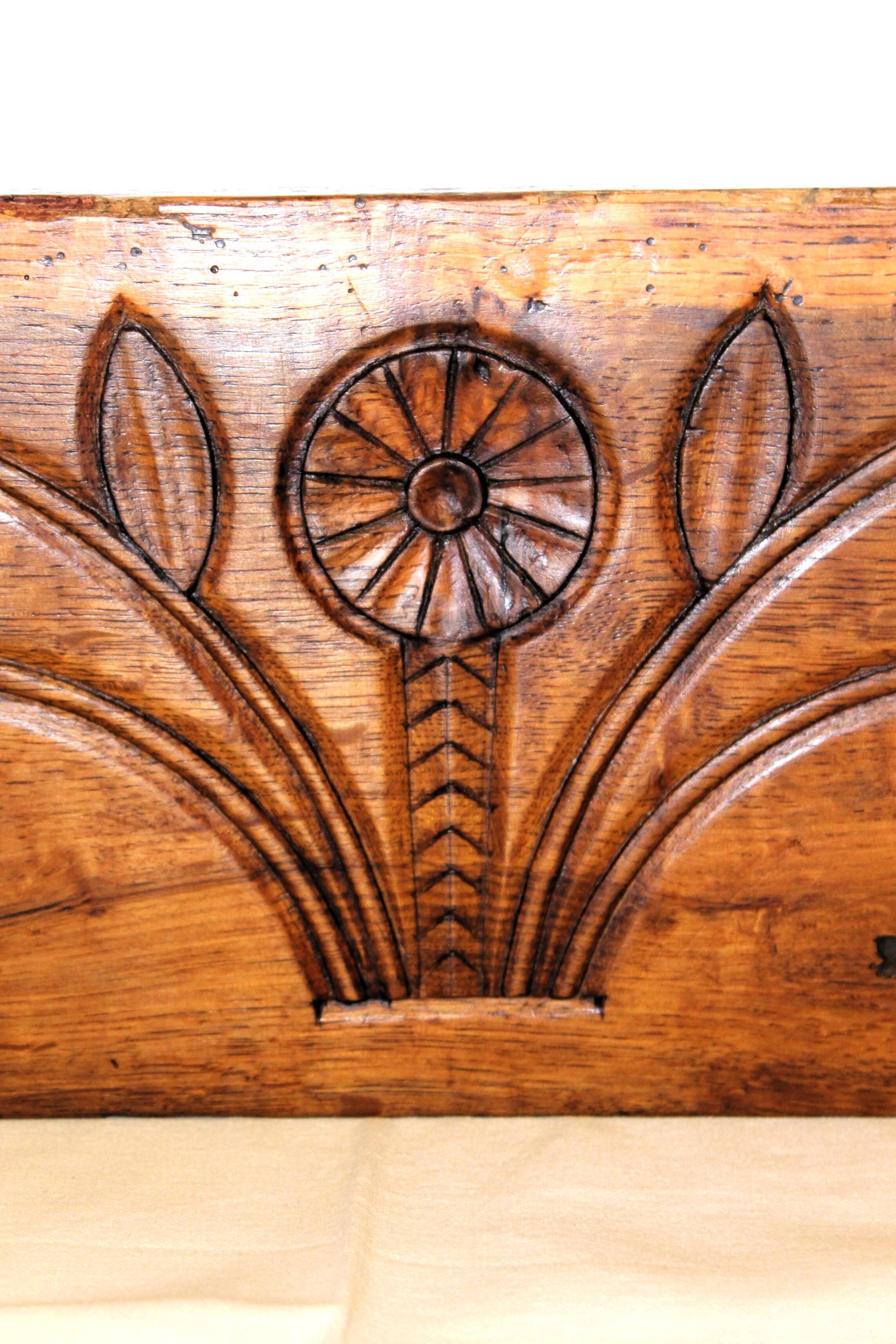 Antique carved wooden decorative panel