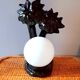 Lampe palmier en céramique 1980 vintage blanc/noir Mathias