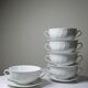 5 cups with two handles, Limoges porcelain Bernardaud "Palm"