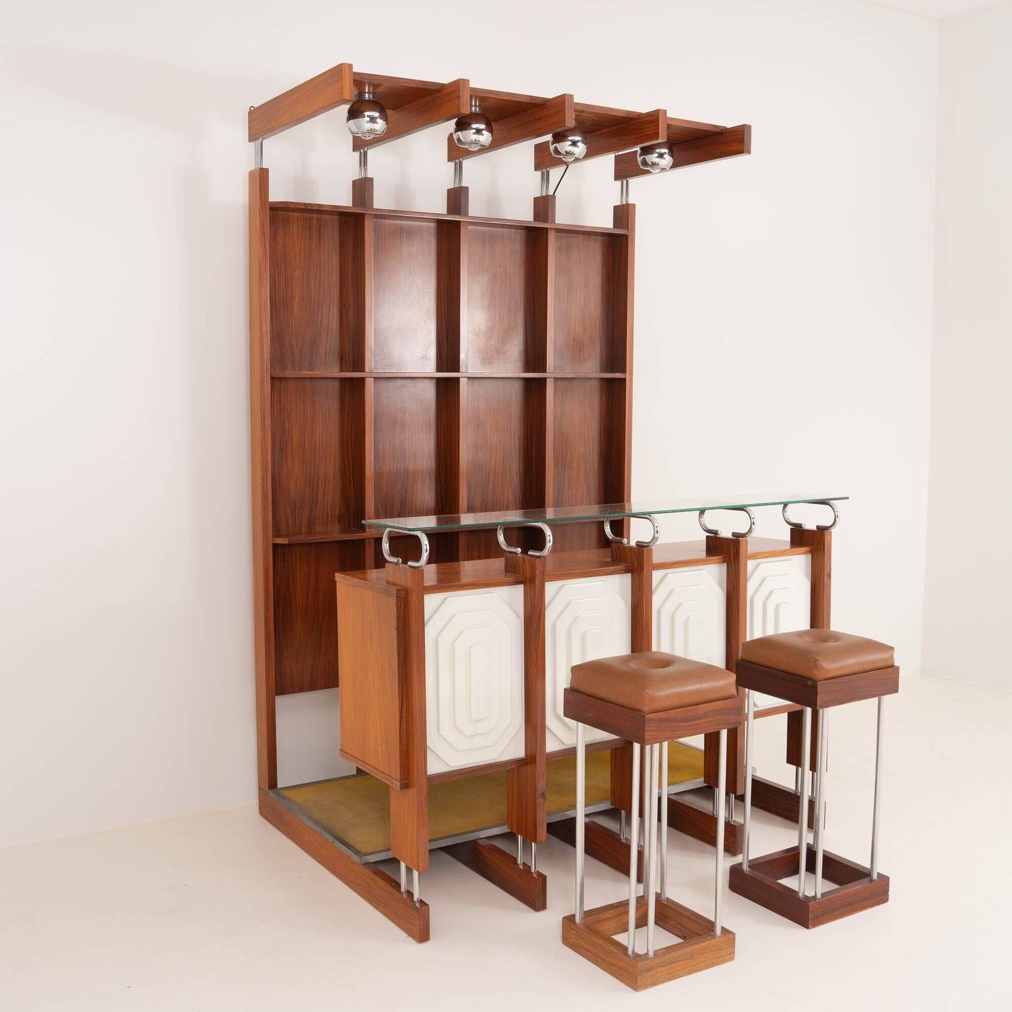 Rare Italian Bar Unit with Stools