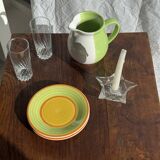 90s white and green ceramic carafe H17 D11