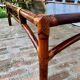 Table basse maugrion bambou, verre et cuir