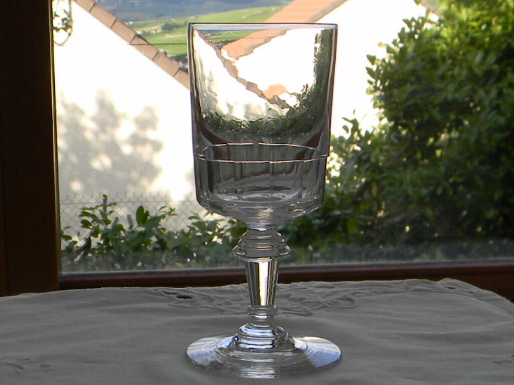 Set of 6 antique glass port glasses or aperitif Mirabeau style