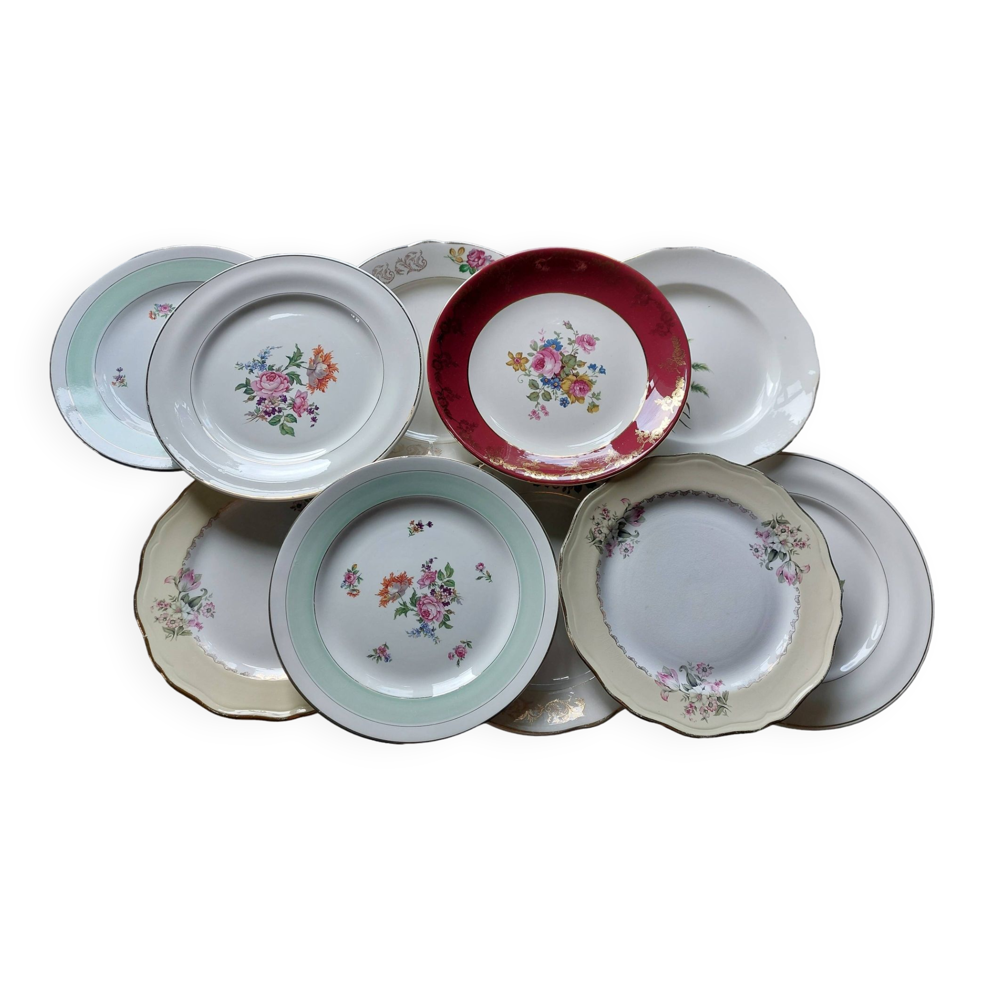 Mismatched lot 10 stamped plates