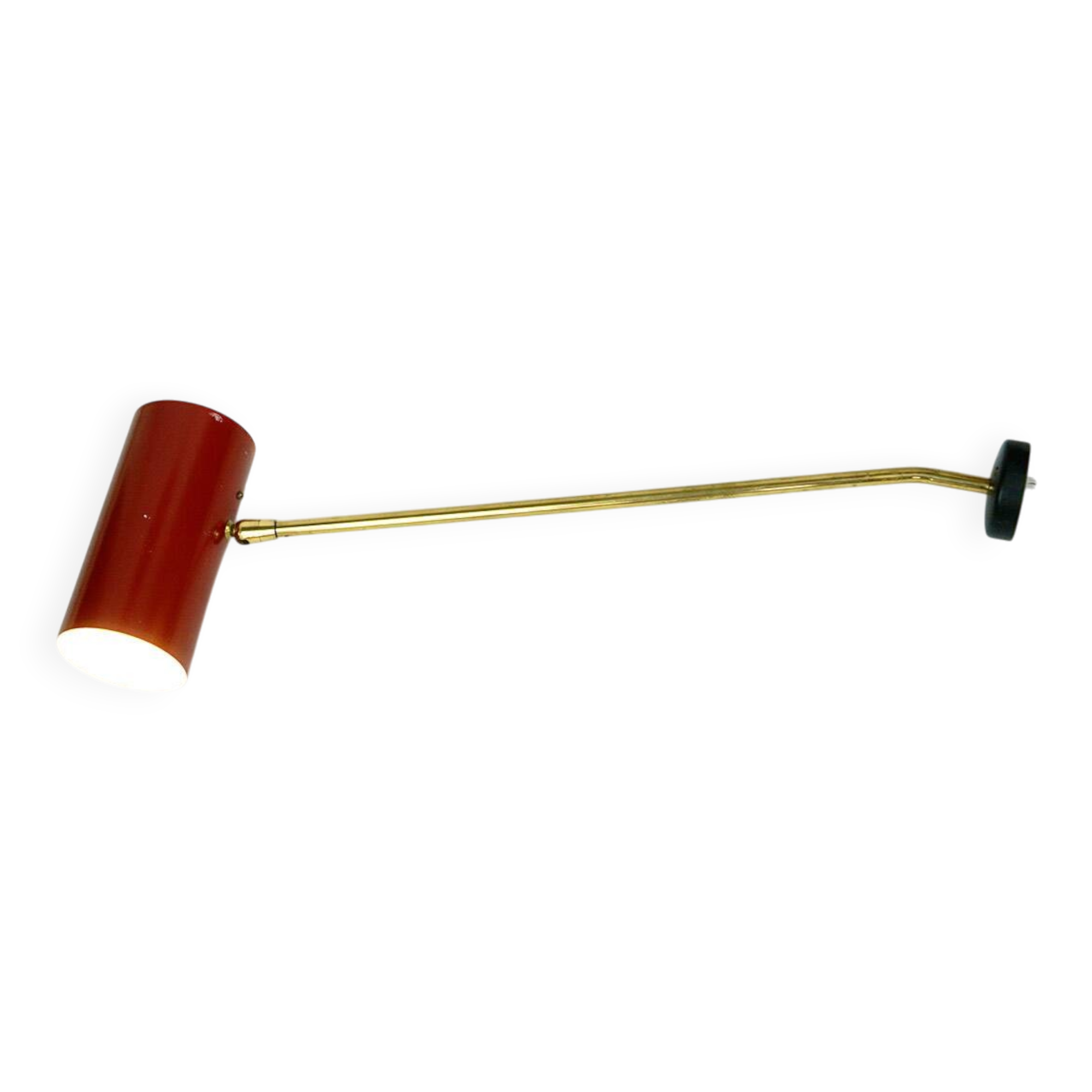 Cylindrical wall lights in Austrian red brass from the mid-century by J.T. Kalmar.