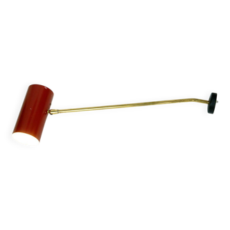 Cylindrical wall lights in Austrian red brass from the mid-century by J.T. Kalmar.