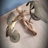 Duo herons brass wings