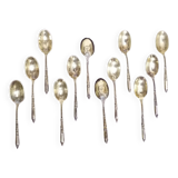 Ercuis mocha service in gold metal square-section handle called "Russian style"