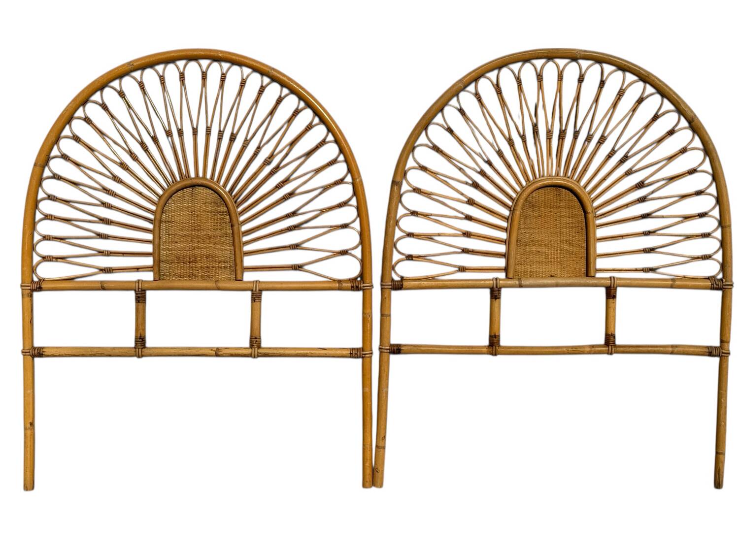 Pair of rattan headboards, France, 1960