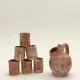 Clay jug and cups
