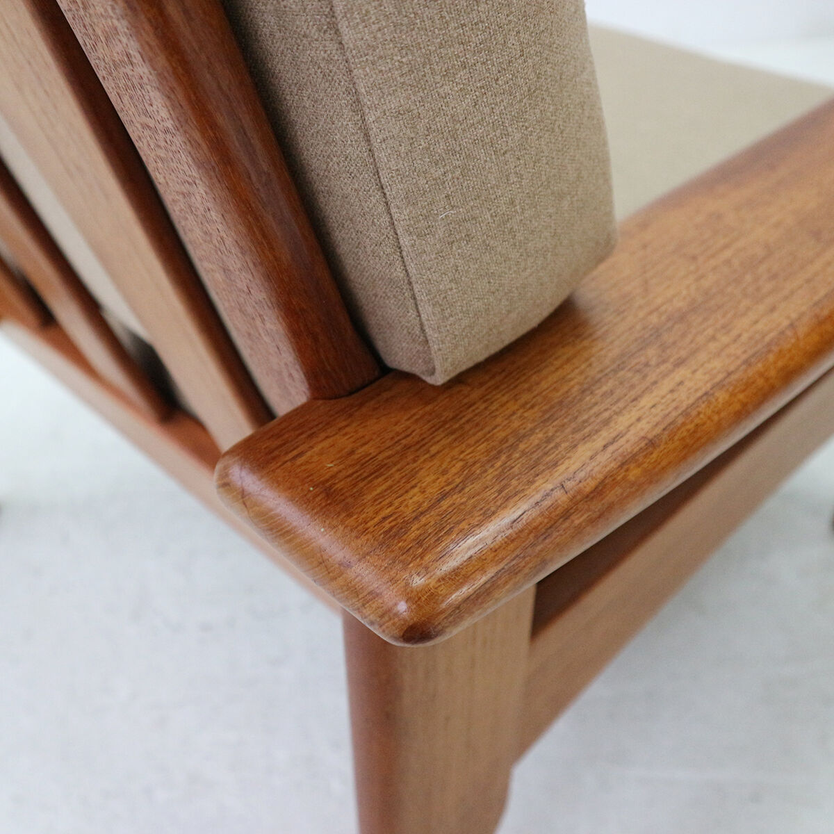 Mid-century scandinavian teak armchair with new covers