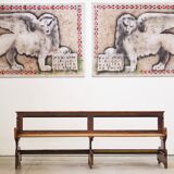 Antique Gothic Church Benches, Late 1800s – Set of 4 Pine Wood Pew Benches