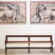 Antique Gothic Church Benches, Late 1800s – Set of 4 Pine Wood Pew Benches