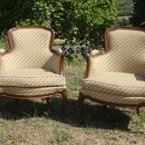 Bergère armchairs, 1950s, set of 2