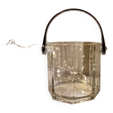Vintage Crystal Ice Bucket with Metal Handle from the 70s