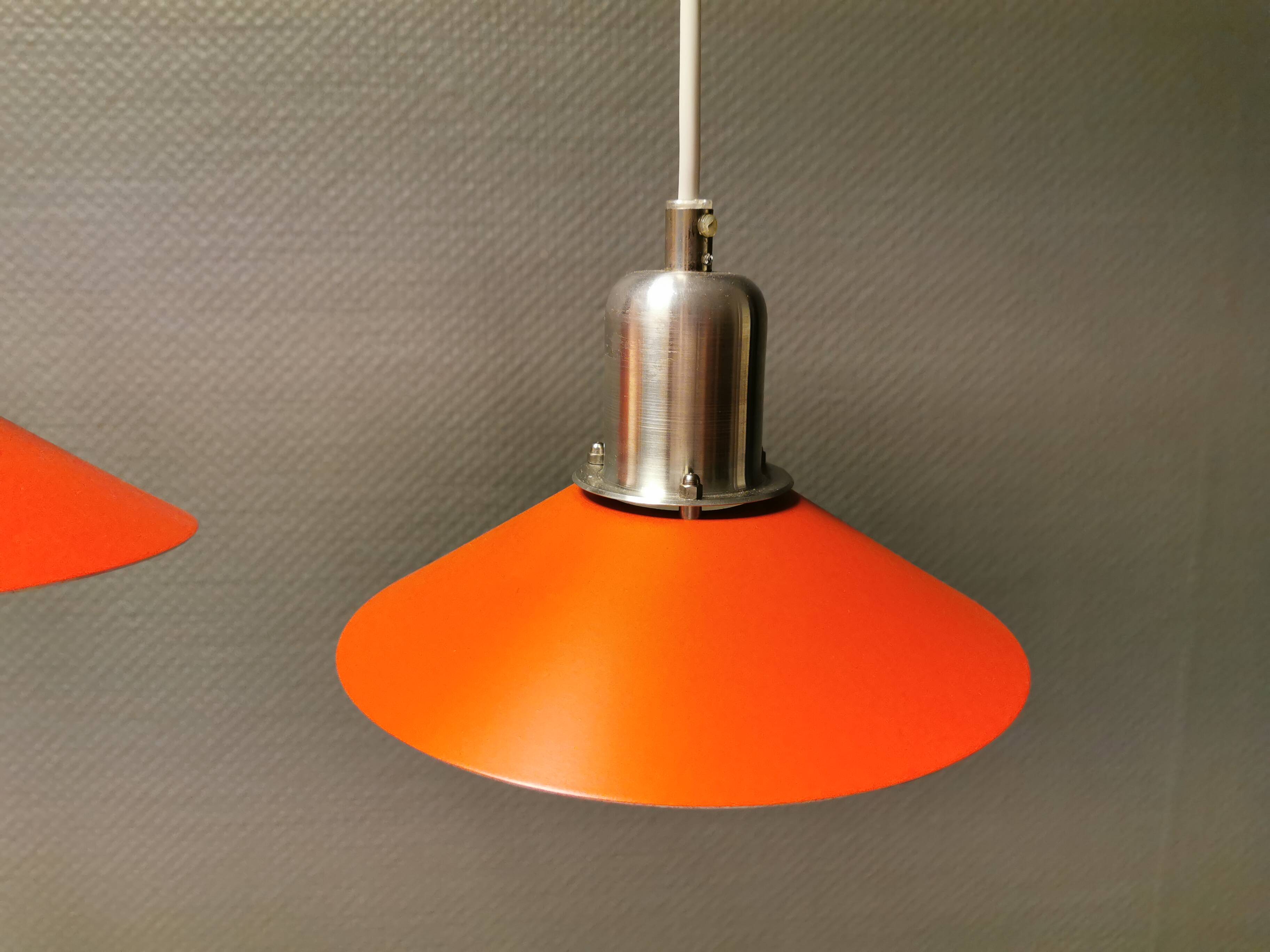 Three beautifully refurbished Tip-Top 2 hanging lamps, estimated 1990s.