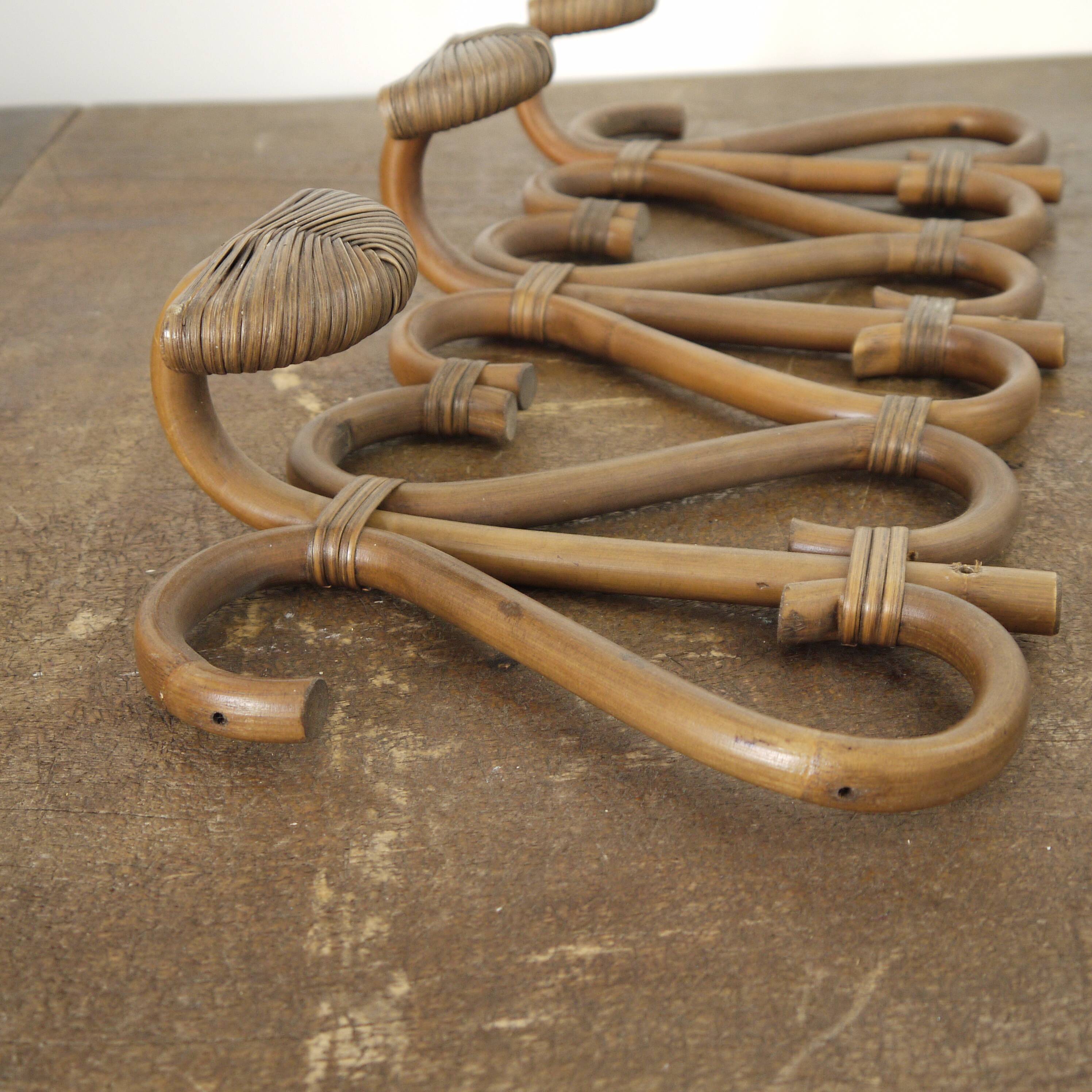 Rattan coat hanger