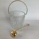 Glass ice bucket and spoon