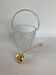 Glass ice bucket and spoon