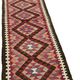 Turkish Handwoven Vintage Herki Kilim 88 cm x 407 cm