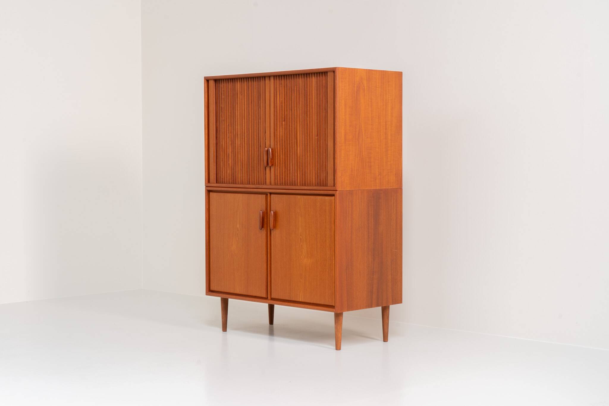 Highboard with tambour doors by Heinrich Riestenpatt