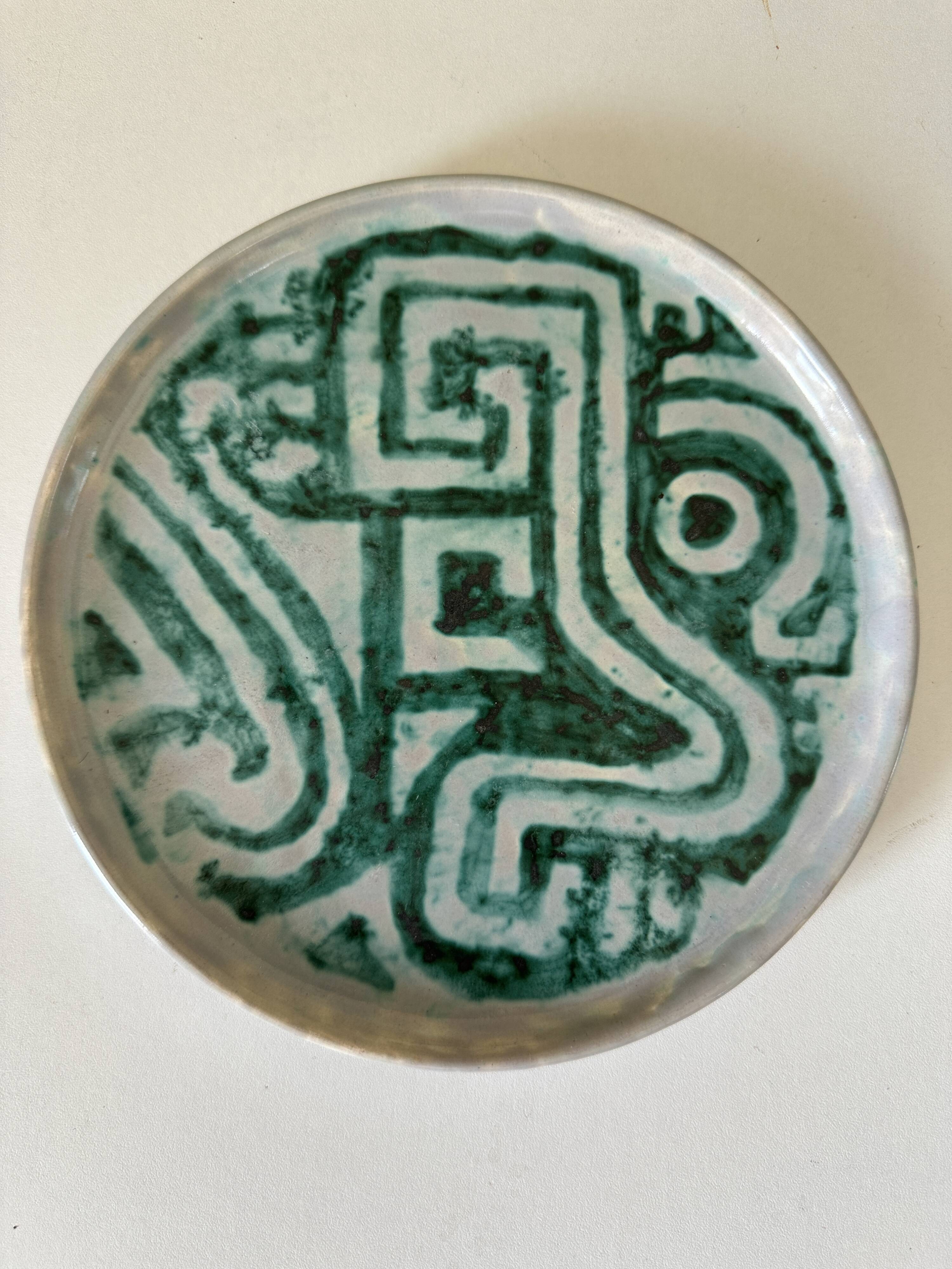 Vintage ceramic plate, 60s design