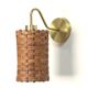 Organic Rattan & Brass Wall Sconce