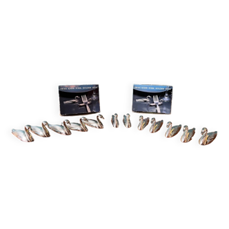 12 cutlery knife holders in silver metal