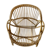 Fauteuil en osier vintage années 70