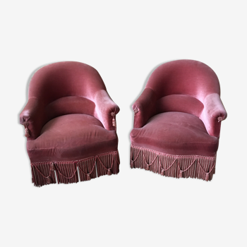 Paire de fauteuils crapaud