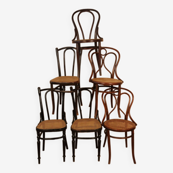 Série de 6 chaises bistrot dépareillée