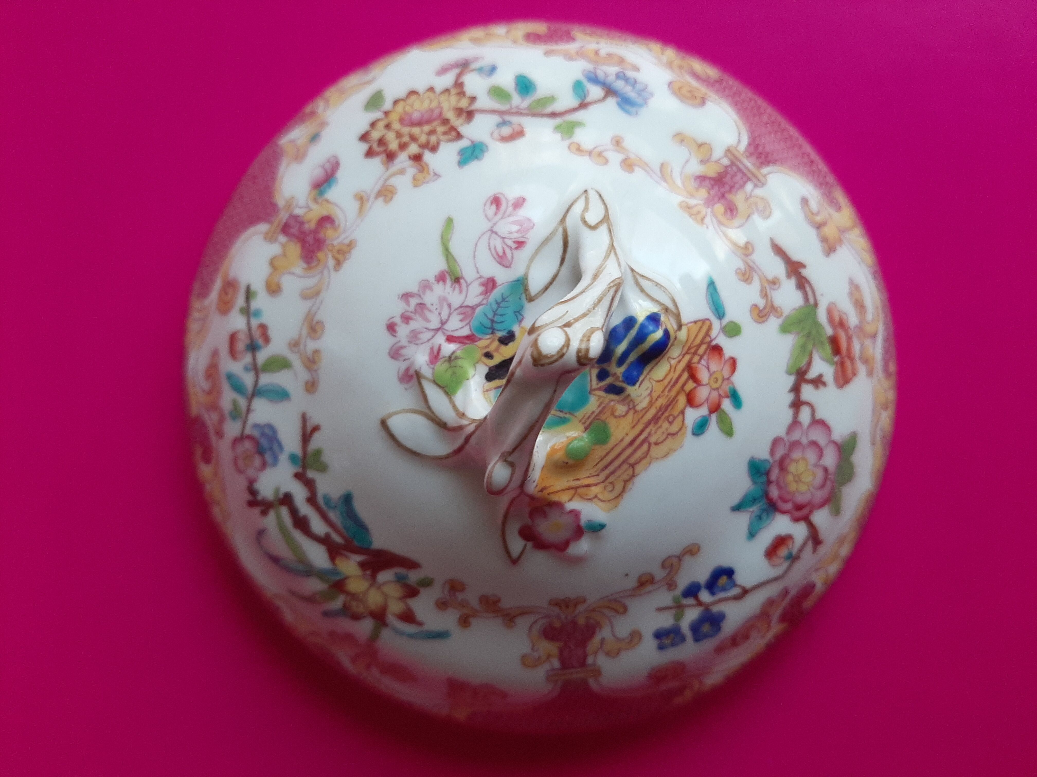 Minton porcelain covered baluster sugar bowl, 19th century