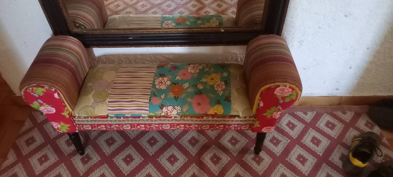 Bohemian chic decorative bench/end of bed