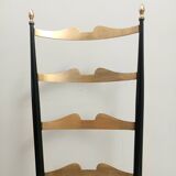 Pair of Vintage Brass and Metal Chiavarine Chairs with Yellow Fabric, Italy