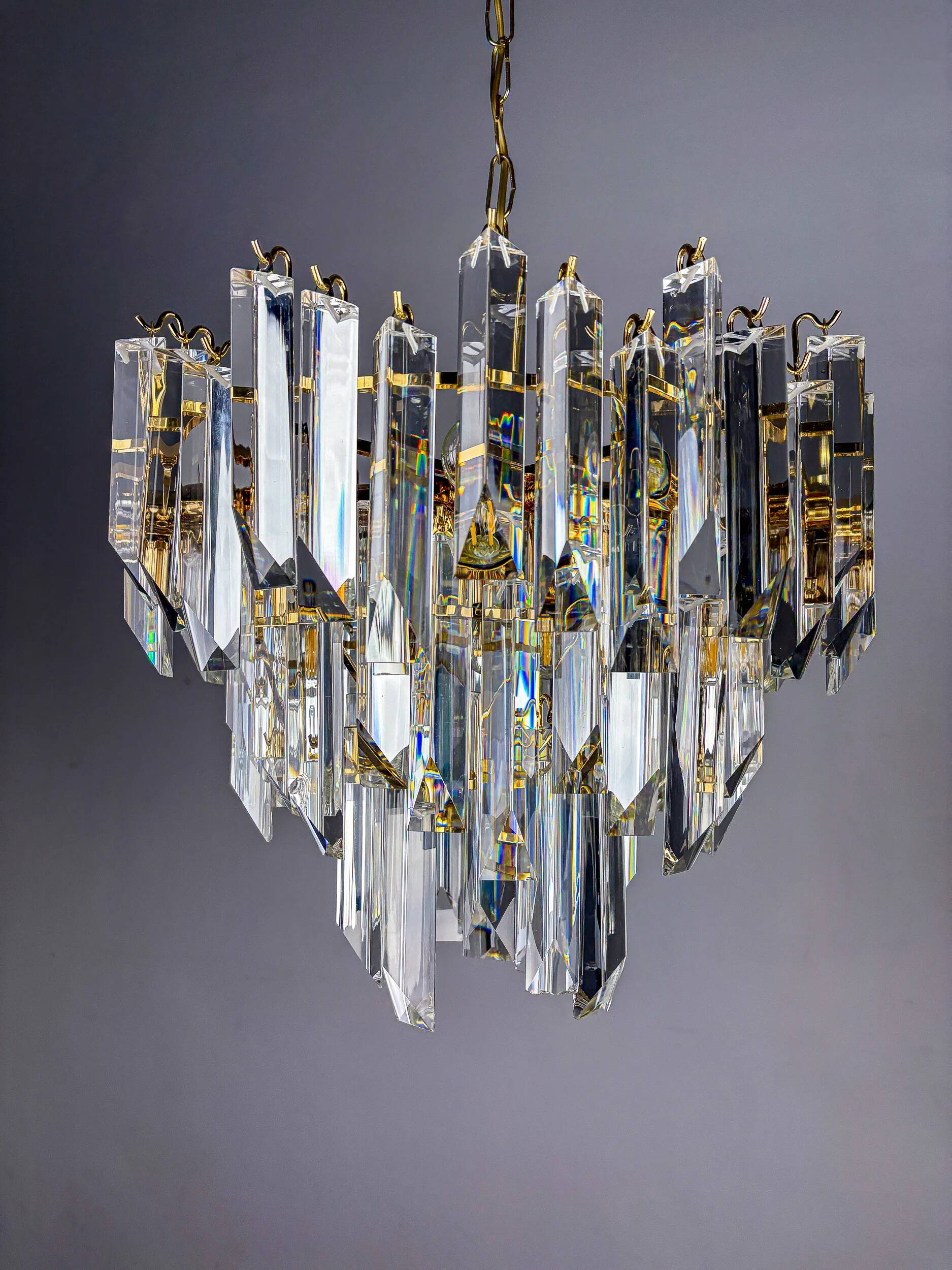 Four-tier cascade chandelier by Venini, Murano glass, Italy 1970s