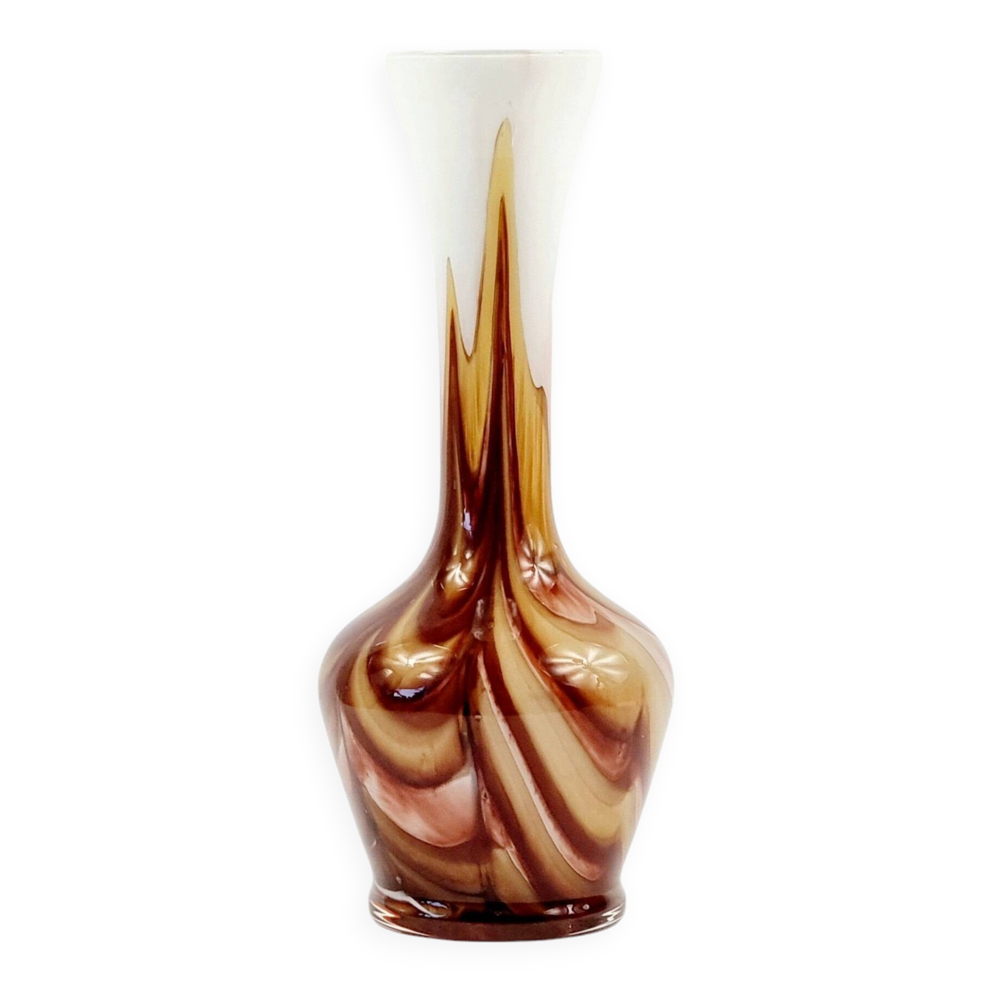 Vintage Pop Art Glass Vase from Opaline Florence, Italy, 1970s