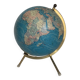 Vintage 1976 terrestrial globe glass tripod gold Taride - 28 cm